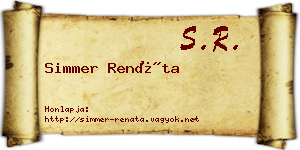 Simmer Renáta névjegykártya